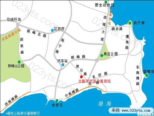 北戴河旅游地圖